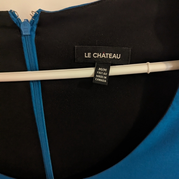 Le Chateau Blue ruched dress, medium - Picture 3 of 4